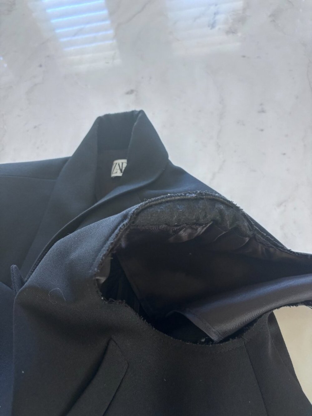 Zara Black Sleeveless Double Breasted Blazer/Vest - Size M/L - Picture 5 of 11